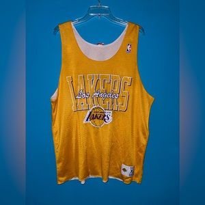 Los Angeles lakers reversible double graphic vintage mitchell & ness mesh jersey